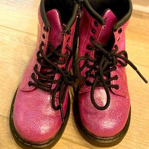 8T Purple glitter Dr Martens (7UK). Lightly worn. Two pair for sale.